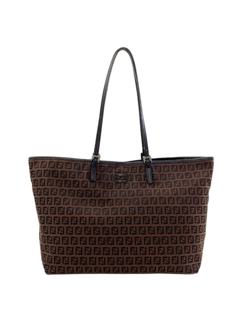 Fendi Zucchino Tote Canvas Leather